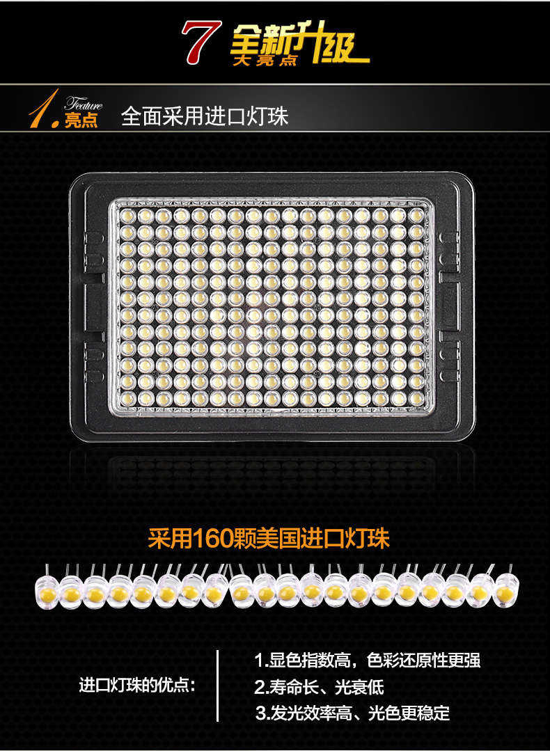 Tolifo圖立方PT-C-160S魅影LED機頂補光燈單調光