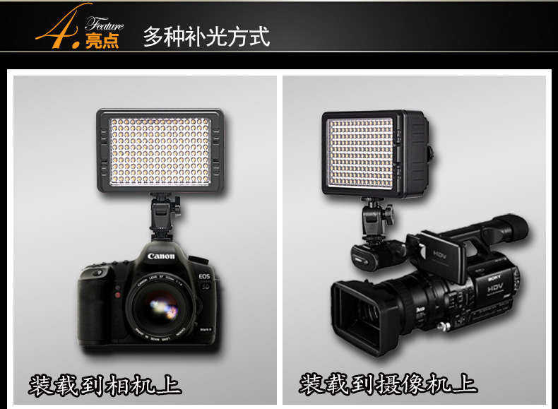 Tolifo圖立方PT-C-160S魅影LED機頂補光燈單調(diào)光